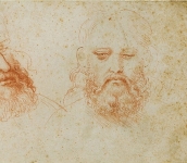 "A tu per tu con Leonardo. Tre vedute di testa virile con barba"
