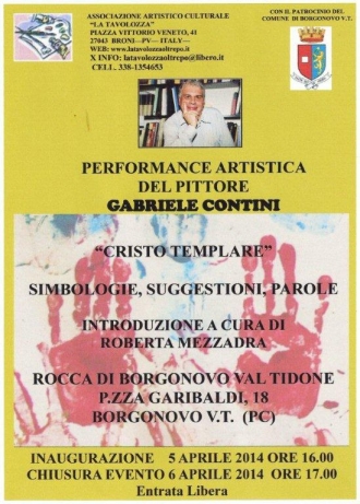"Cristo Templare". Performance artistica del pittore Gabriele Contini