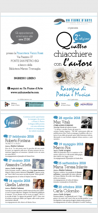 Seconda edizione rassegna  QUATTRO CHIACCHERE CON L'AUTORE